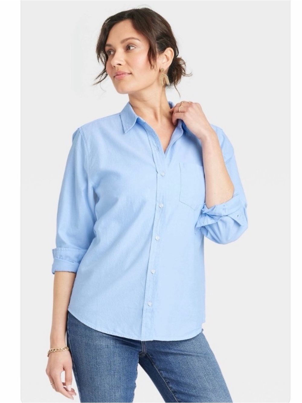Universal Thread Light Blue 100% Cotton Classic Fit Button-Down Shirt XL